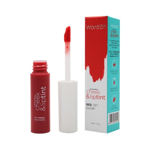 Wardah Cheek & Liptint 01 Red Set Glow