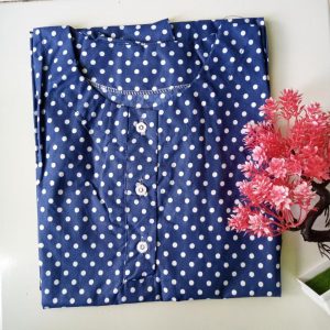 ini adalah Daster Kajep Polka Navy, size: Panjang 100 cm x LD 100 cm, material: cotton mikro, color: nevy, brand: dasterkajepindonesia, age_group: all ages, gender: female