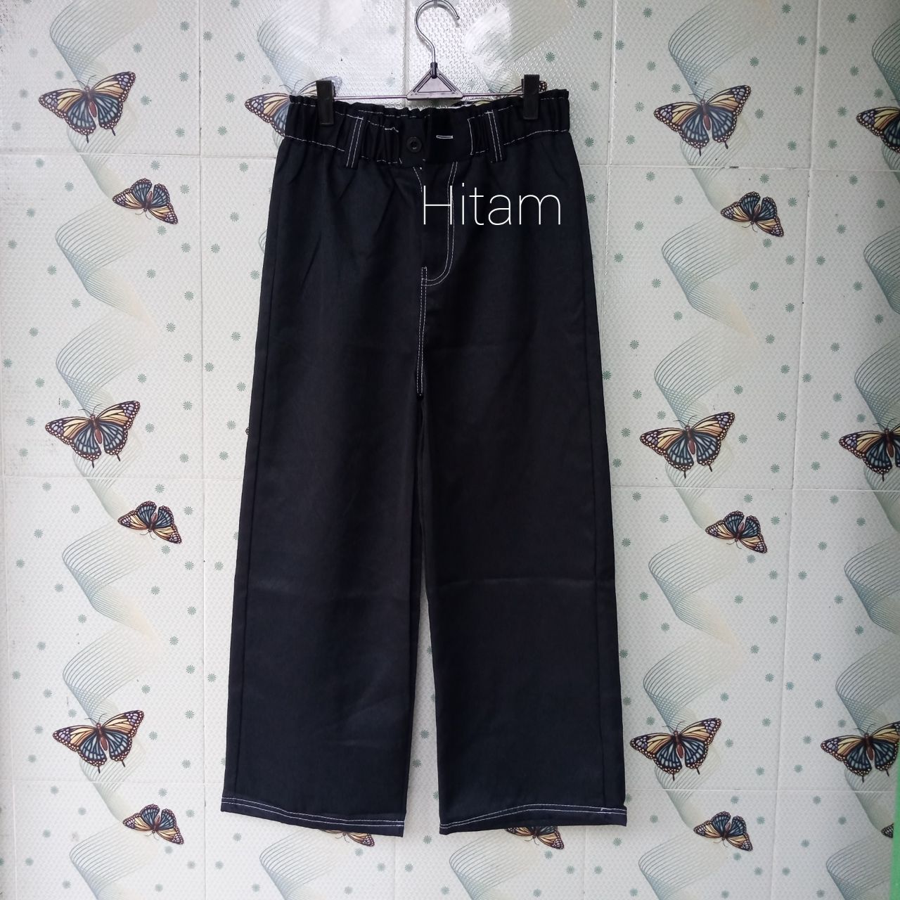 ini adalah Celana Visa Hitam, size: long 90cm, material: drill, color: black, brand: Celanavisakanor, age_group: all ages, gender: female