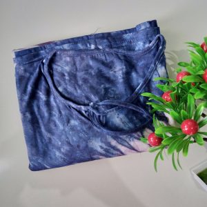 ini adalah Daster Kaos Tali, size: L, material: Cutton, color: Blue, brand: Bajuwanitakanor, age_group: all ages, gender: female