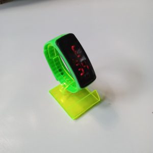 ini adalah Jam Tangan LED Hijau, size: 2.1cmx4cm, material: rubber, color: light green, brand: Jamtangankanor, age_group: teen, gender: female