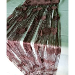 ini adalah Tirai Benang Love Coklat Tua, material: pretty thread polyester, color: Chocho, brand: DekorasiSendiri, age_group: all ages, gender: unisex
